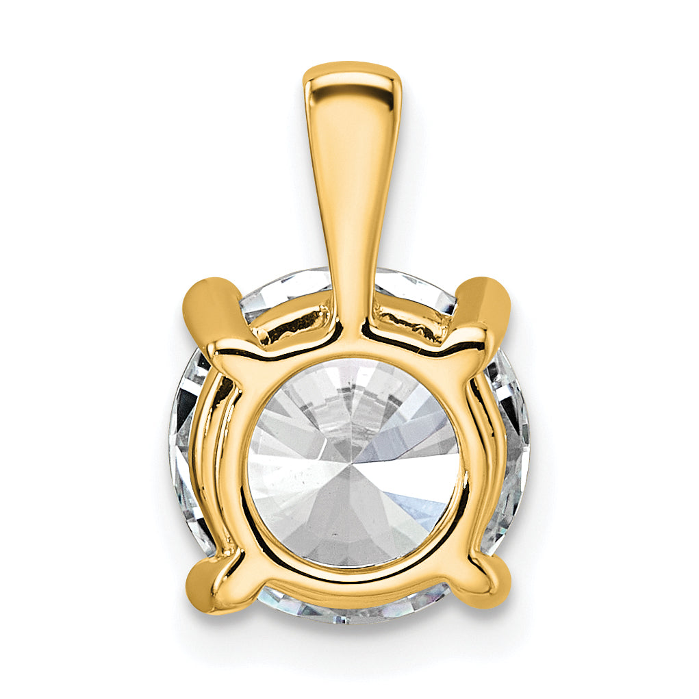 14k 3 carat Certified Lab Grown Diamond VS/SI+ G+ Round Complete Four Prong Pendant