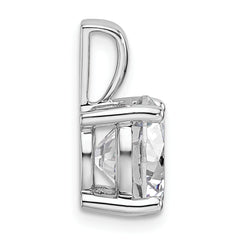 14k White Gold 4 carat Lab Grown Diamond VS/SI+ G+ Round Complete Four Prong Pendant