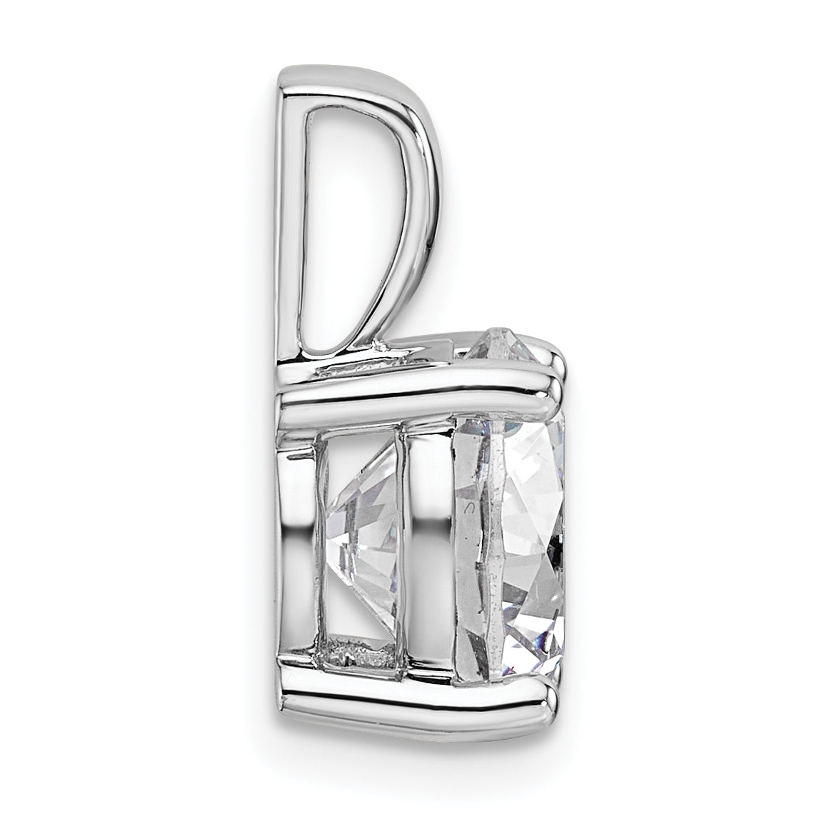 14k White Gold 4 carat Certified Lab Grown Diamond VS+ F+ Round Complete Four Prong Pendant