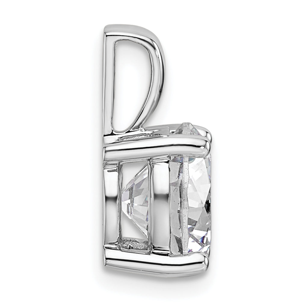 14k White Gold 4 carat Lab Grown Diamond VS+ F+ Round Complete Four Prong Pendant