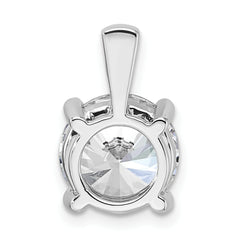 14k White Gold 4 carat Lab Grown Diamond VS+ F+ Round Complete Four Prong Pendant