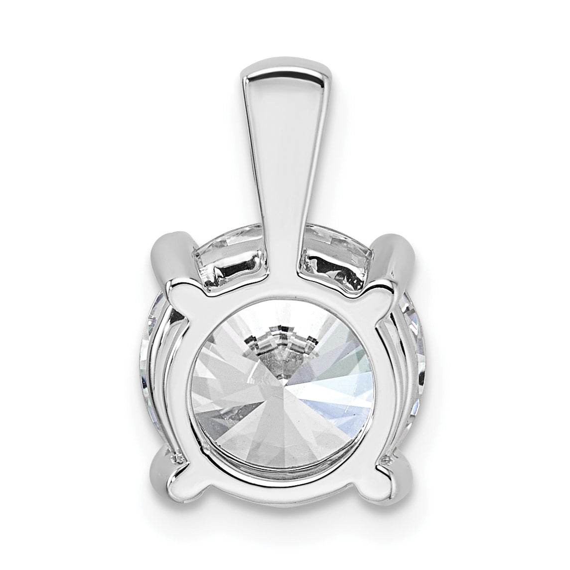 14k White Gold 4 carat Lab Grown Diamond VS/SI+ G+ Round Complete Four Prong Pendant
