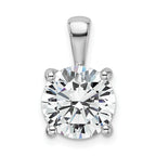 14k White Gold 4 carat Certified Lab Grown Diamond VS/SI+ G+ Round Complete Four Prong Pendant