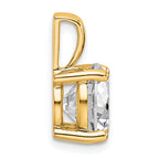 14k 4 carat Lab Grown Diamond VS+ F+ Round Complete Four Prong Pendant