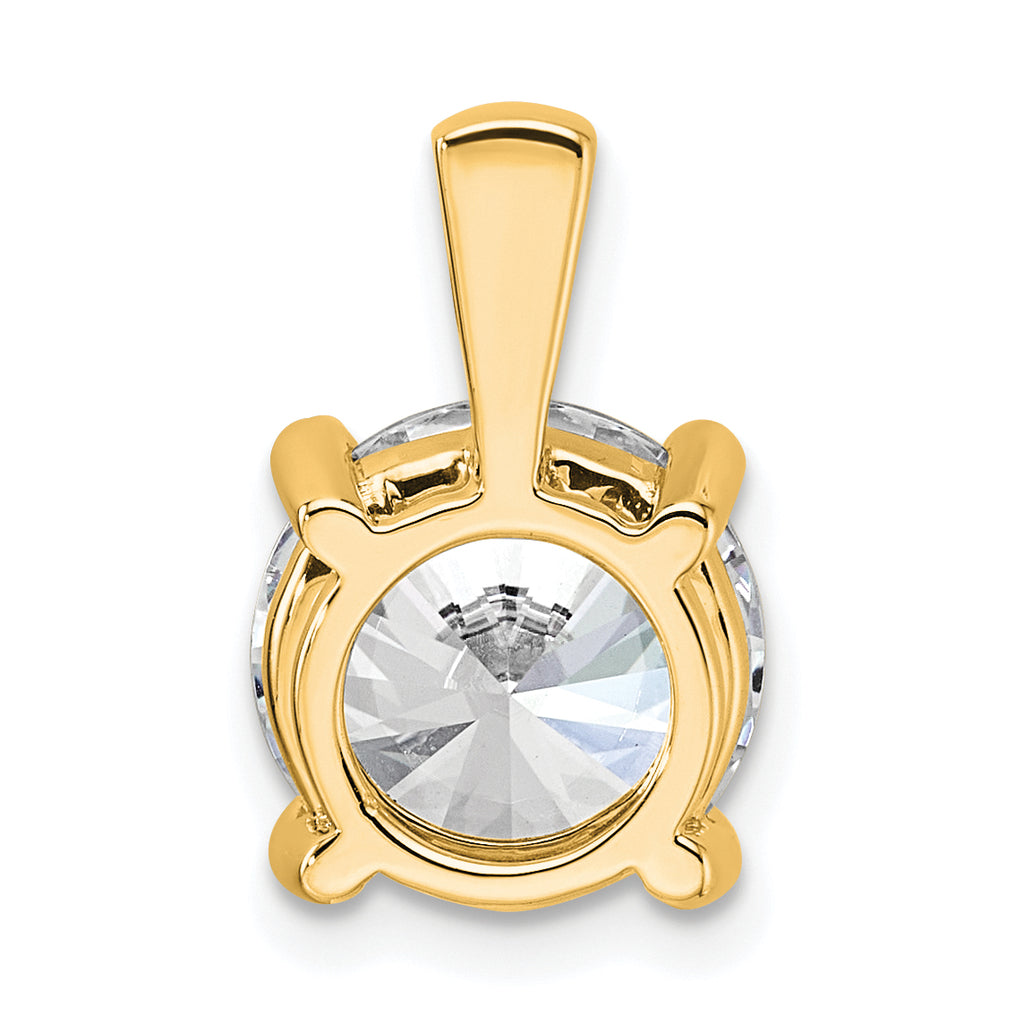 14k 4 carat Lab Grown Diamond VS/SI+ G+ Round Complete Four Prong Pendant