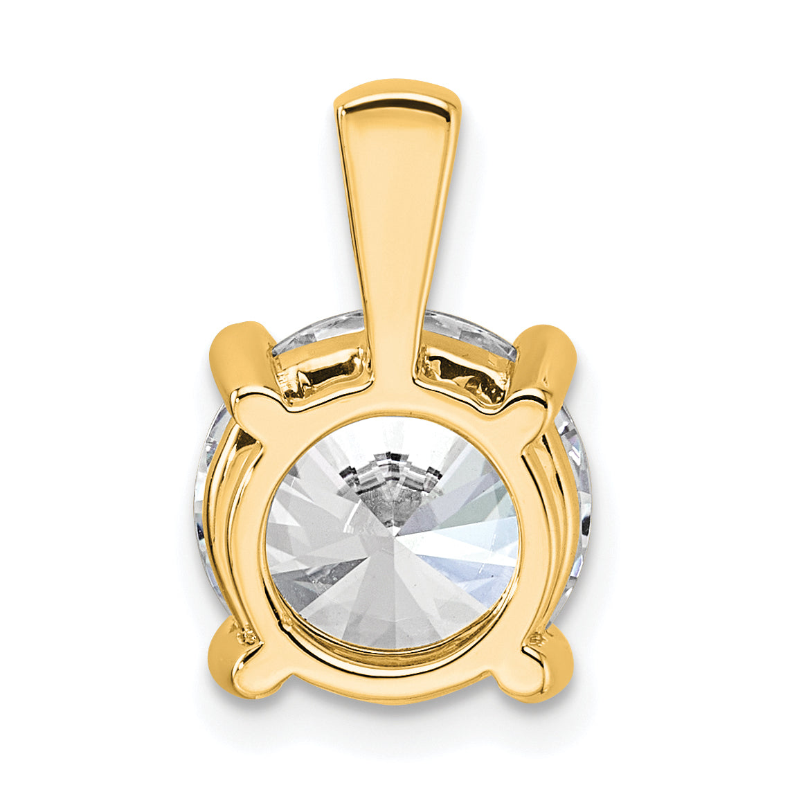 14k 4 carat Lab Grown Diamond VS/SI+ G+ Round Complete Four Prong Pendant