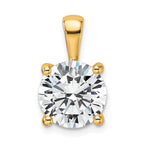 14k 4 carat Certified Lab Grown Diamond VS+ F+ Round Complete Four Prong Pendant