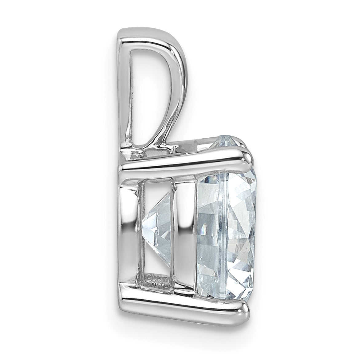 14k White Gold 5 carat Lab Grown Diamond VS/SI+ G+ Round Complete Four Prong Pendant
