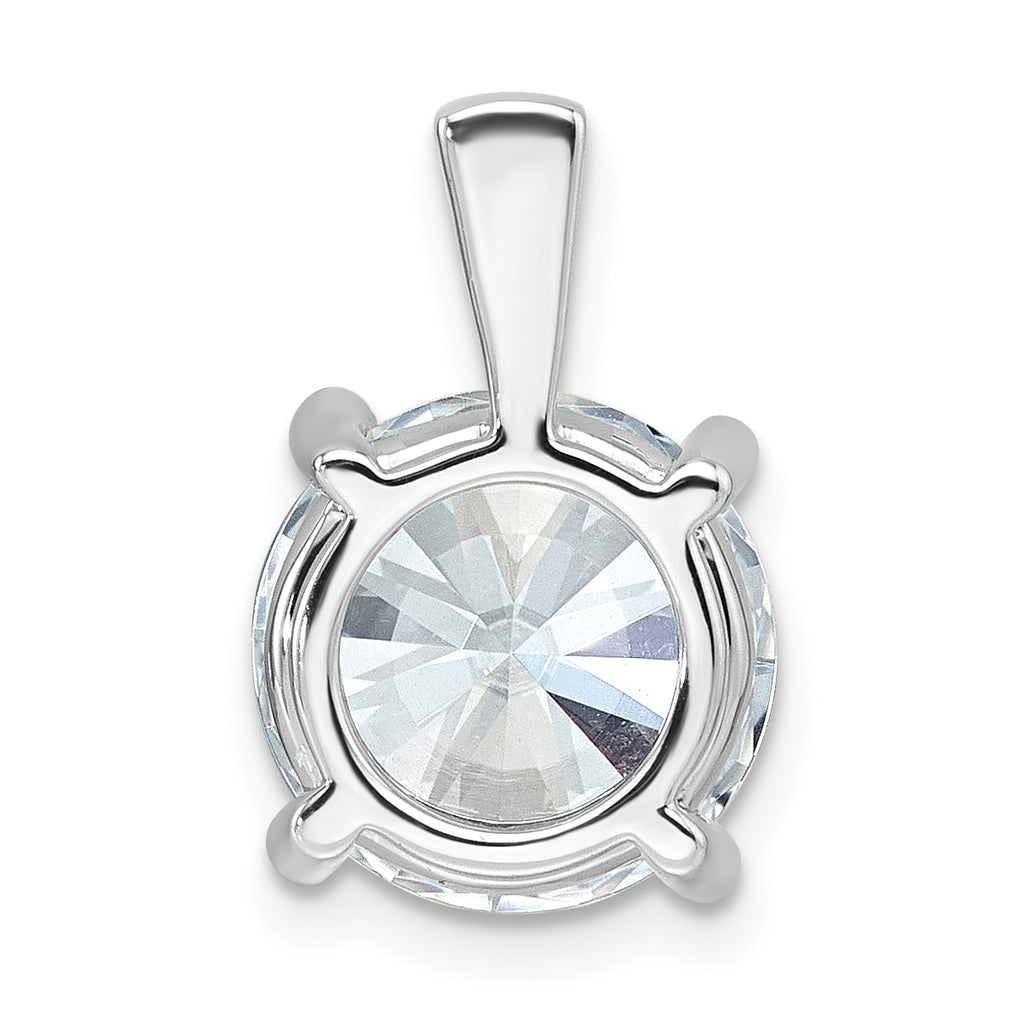 14k White Gold 5 carat Certified Lab Grown Diamond VS/SI+ G+ Round Complete Four Prong Pendant