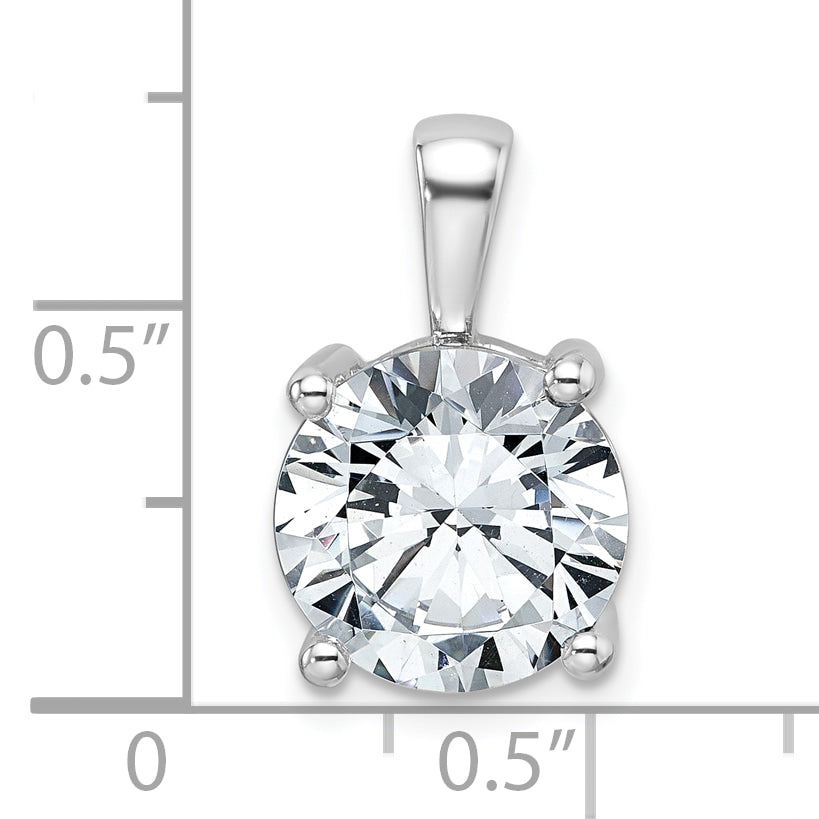 14k White Gold 5 carat Certified Lab Grown Diamond VS/SI+ G+ Round Complete Four Prong Pendant
