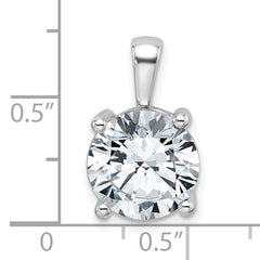 14k White Gold 5 carat Certified Lab Grown Diamond VS/SI+ G+ Round Complete Four Prong Pendant