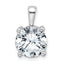 14k White Gold 5 carat Lab Grown Diamond VS/SI+ G+ Round Complete Four Prong Pendant