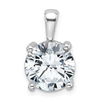 14k White Gold 5 carat Lab Grown Diamond VS+ F+ Round Complete Four Prong Pendant