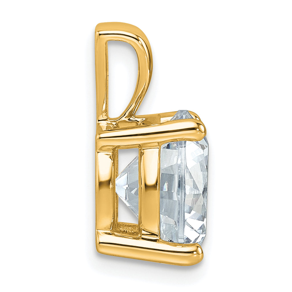 14k 5 carat Certified Lab Grown Diamond VS/SI+ G+ Round Complete Four Prong Pendant