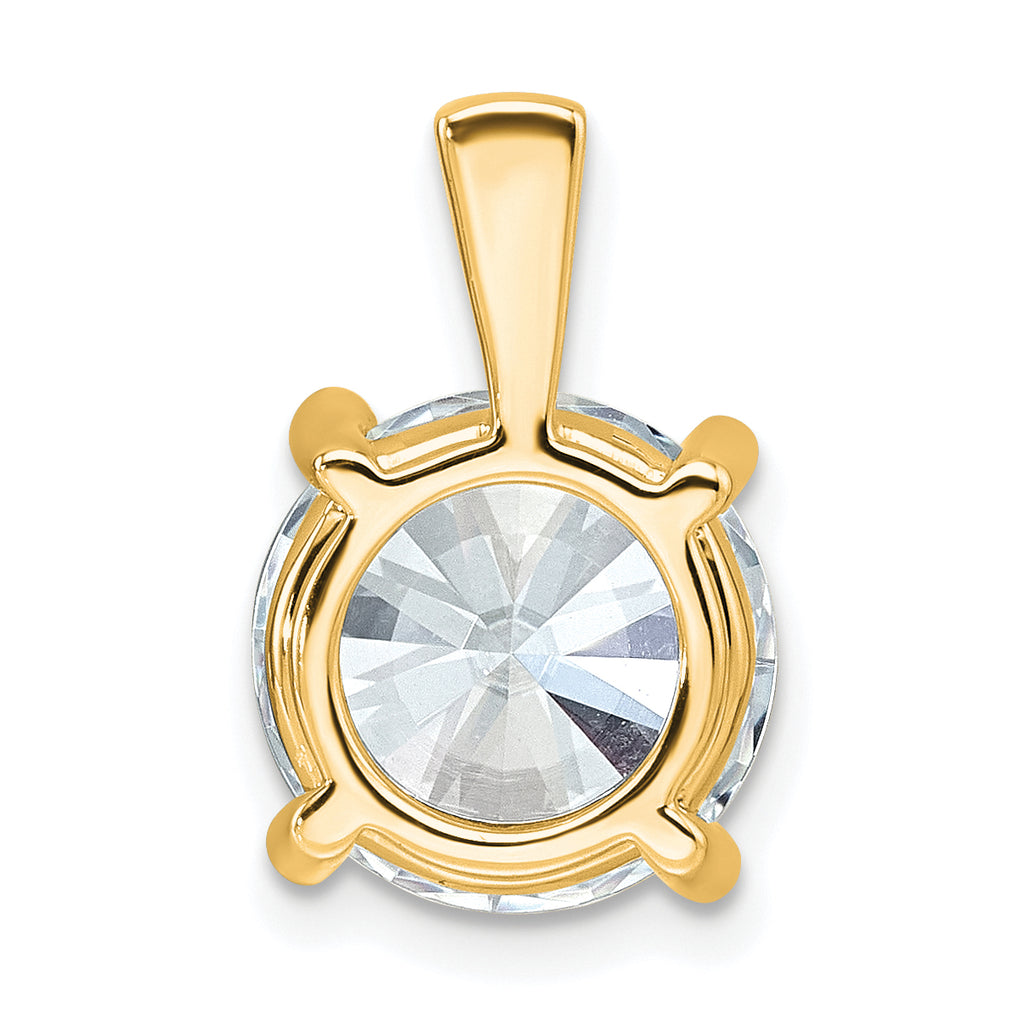 14k 5 carat Certified Lab Grown Diamond VS/SI+ G+ Round Complete Four Prong Pendant