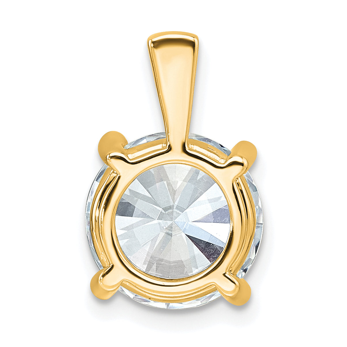14k 5 carat Lab Grown Diamond VS+ F+ Round Complete Four Prong Pendant