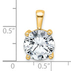 14k 5 carat Certified Lab Grown Diamond VS/SI+ G+ Round Complete Four Prong Pendant