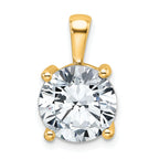 14k 5 carat Certified Lab Grown Diamond VS/SI+ G+ Round Complete Four Prong Pendant