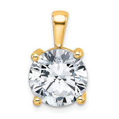 14k 5 carat Certified Lab Grown Diamond VS+ F+ Round Complete Four Prong Pendant