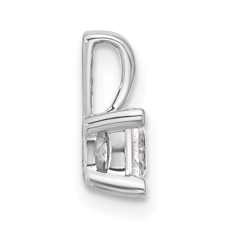 14k White Gold 1/2 carat Lab Grown Diamond VS+ F+ Princess Complete Four Prong Pendant