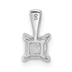 14k White Gold 1/2 carat Lab Grown Diamond VS+ F+ Princess Complete Four Prong Pendant