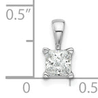 14k White Gold 1/2 carat Lab Grown Diamond VS/SI+ G+ Princess Complete Four Prong Pendant