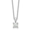 14k White Gold 1/2 carat Lab Grown Diamond VS+ F+ Princess Complete 18 inch Four Prong Pendant Necklace