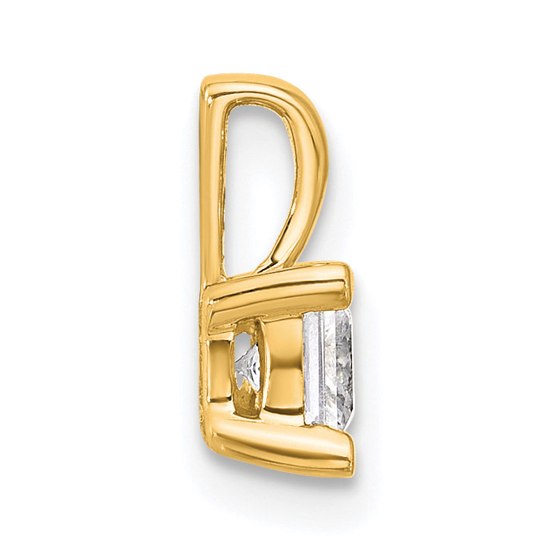 14k 1/2 carat Certified Lab Grown Diamond VS/SI+ G+ Princess Complete Four Prong Pendant