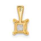 14k 1/2 carat Lab Grown Diamond VS+ F+ Princess Complete Four Prong Pendant