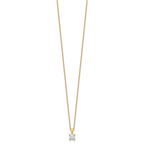 14k 1/2 carat Lab Grown Diamond VS/SI+ G+ Princess Complete 18 inch Four Prong Pendant Necklace