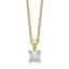 14k 1/2 carat Lab Grown Diamond VS+ F+ Princess Complete 18 inch Four Prong Pendant Necklace