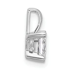 14k White Gold 3/4 carat Lab Grown Diamond VS/SI+ G+ Princess Complete Four Prong Pendant
