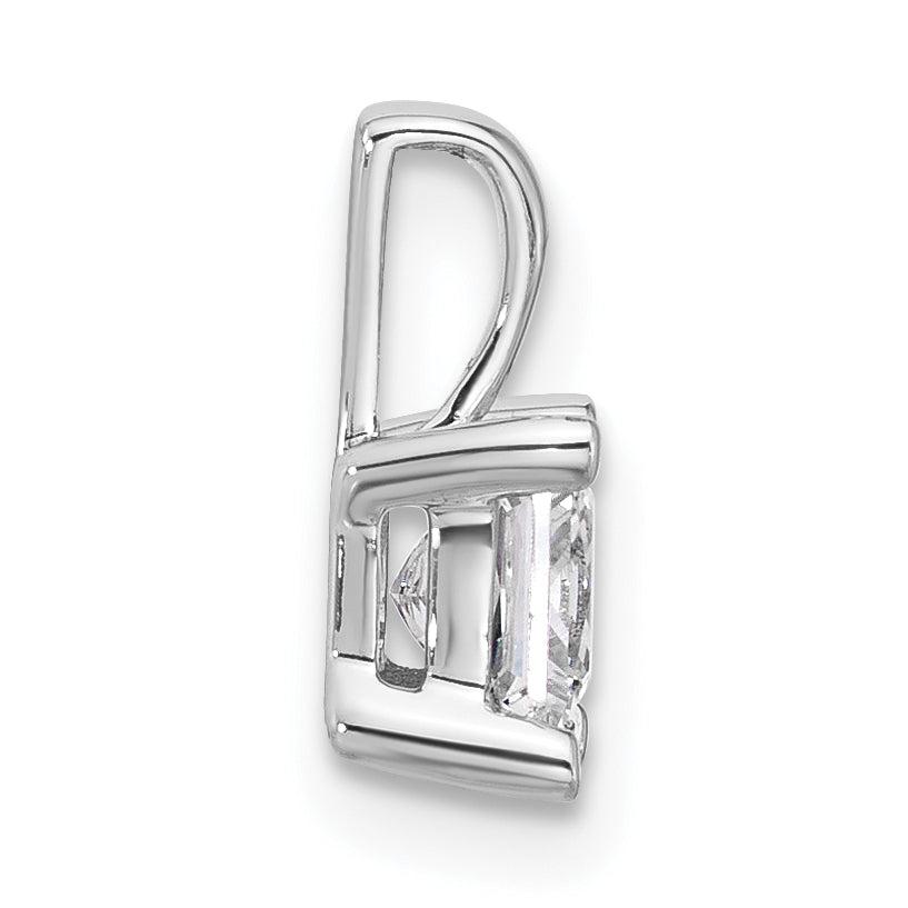 14k White Gold 3/4 carat Certified Lab Grown Diamond VS+ F+ Princess Complete Four Prong Pendant