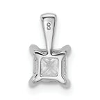 14k White Gold 3/4 carat Lab Grown Diamond VS/SI+ G+ Princess Complete Four Prong Pendant