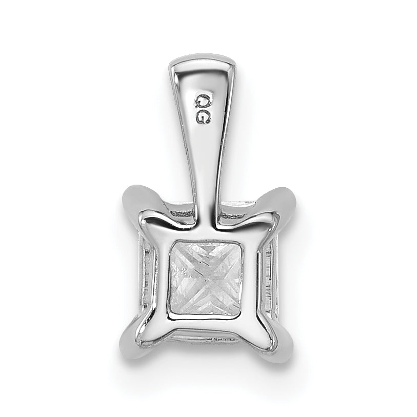 14k White Gold 3/4 carat Lab Grown Diamond VS/SI+ G+ Princess Complete Four Prong Pendant