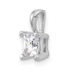 14k White Gold 3/4 carat Lab Grown Diamond VS+ F+ Princess Complete Four Prong Pendant