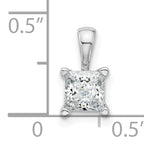 14k White Gold 3/4 carat Lab Grown Diamond VS/SI+ G+ Princess Complete Four Prong Pendant