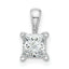 14k White Gold 3/4 carat Certified Lab Grown Diamond VS/SI+ G+ Princess Complete Four Prong Pendant