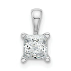 14k White Gold 3/4 carat Lab Grown Diamond VS+ F+ Princess Complete Four Prong Pendant