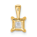 14k 3/4 carat Certified Lab Grown Diamond VS/SI+ G+ Princess Complete Four Prong Pendant