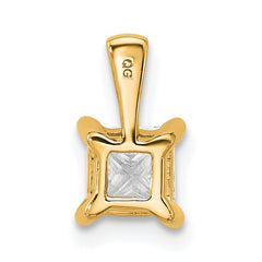 14k 3/4 carat Certified Lab Grown Diamond VS+ F+ Princess Complete Four Prong Pendant