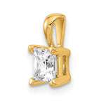 14k 3/4 carat Certified Lab Grown Diamond VS+ F+ Princess Complete Four Prong Pendant