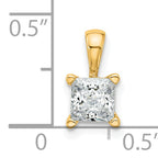 14k 3/4 carat Lab Grown Diamond VS/SI+ G+ Princess Complete Four Prong Pendant