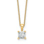 14k 3/4 carat Certified Lab Grown Diamond VS+ F+ Princess Complete 18 inch Four Prong Pendant Necklace