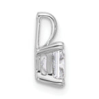14k White Gold 1 carat Certified Lab Grown Diamond VS+ F+ Princess Complete Four Prong Pendant