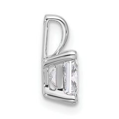 14k White Gold 1 carat Certified Lab Grown Diamond VS+ F+ Princess Complete Four Prong Pendant