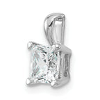 14k White Gold 1 carat Certified Lab Grown Diamond VS+ F+ Princess Complete Four Prong Pendant