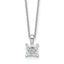 14k White Gold 1 carat Certified Lab Grown Diamond VS+ F+ Princess Complete 18 inch Four Prong Pendant Necklace