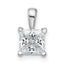 14k White Gold 1 carat Lab Grown Diamond VS/SI+ G+ Princess Complete Four Prong Pendant