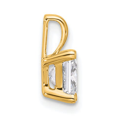 14k 1 carat Lab Grown Diamond VS+ F+ Princess Complete Four Prong Pendant